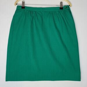 PENDLETON Classic 100% Virgin Wool Lined Pencil Skirt Green sz 10